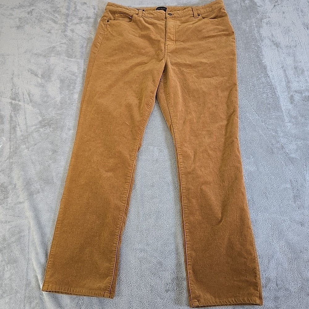Talbots Pants Womens 16 Brown  Corduroy Straight Leg Pant Casual Preppy Normcore